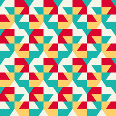 A simple and clear geometric ornament for decorating any surfaces or things. Seamless pattern.