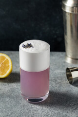 Boozy Purple Lavender Gin Fizz Cocktail