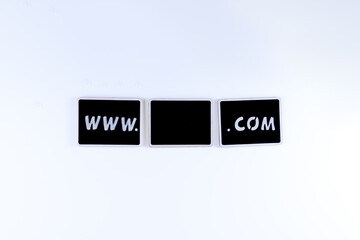 blank web domain name address template world wide web United States mock up corproate business  or private concept on  black chalk boards isolated on a white background