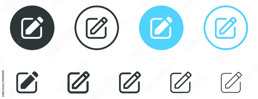 Leinwandbilder edit pen icon, create modify pen sign button, pencil icon, sign up icon - editing text file document