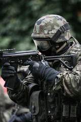 Member of counter terrorist unit special police forces during training