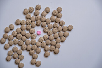 One pink pill was placed with senna herbal medicine