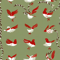 seamless pattern with birds - Floya FYN038