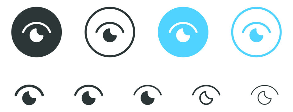 eye icon set. vision icon, see view icons - eyesight symbol - sight look sign - Show, Visible, Preview, Watch icon button