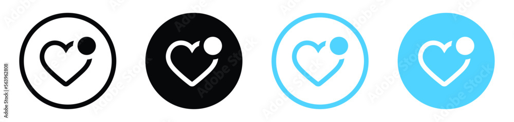 Poster Heart with counter notification icon, Like Icon, notifications counter number. favorite icon button - add to favorites icons with heart shape