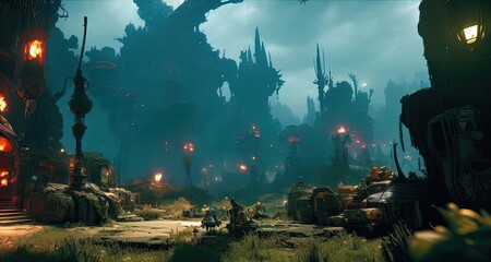 Fantasy Environment like Alice in borderland - This Illustration is made with AI