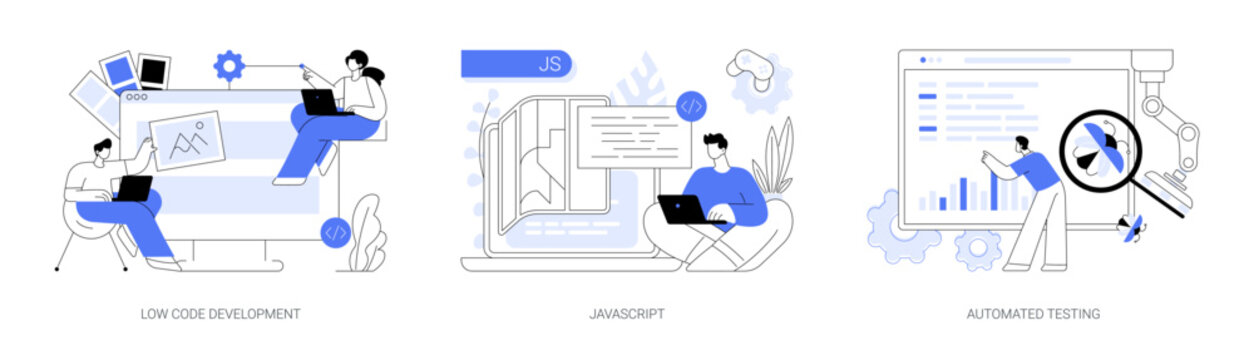 Web programming abstract concept vector illustrations.