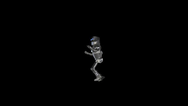 Tin Robot Dance 3D Animation Transparent Alpha Video