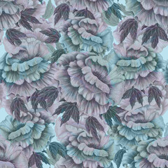 Floral background with flowers peony.