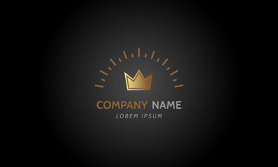 Crown logo. King, queen, award, vip symbol. Vector illustration