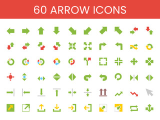 60 Different Arrow Color Icons