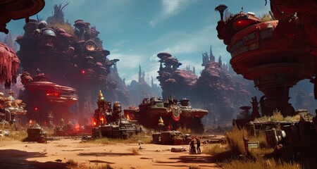 Fantasy Environment like Alice in borderland - This Illustration is made with AI