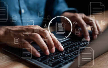 Document Management System, online documentation database and process automation to efficiently manage files, knowledge and documentation in enterprise with ERP. Corporate business technology, DMS