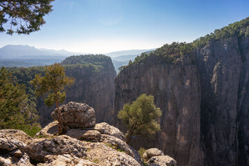 Aerial View from the top to the valley in Tazı Canyon Turkey