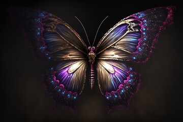 Fototapeta na wymiar magic butterfly created with Generative AI technology