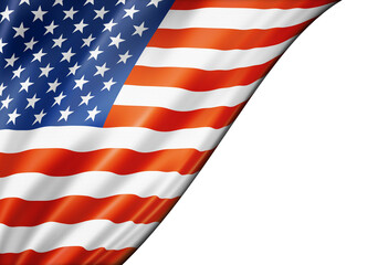 United States flag isolated on white banner