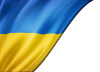 Ukrainian flag isolated on white banner