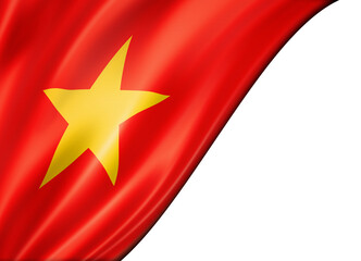 Vietnamese flag isolated on white banner