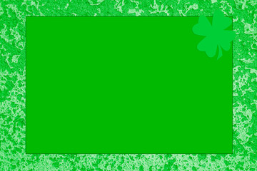 Green Grunge frame with shamrock graphic resource