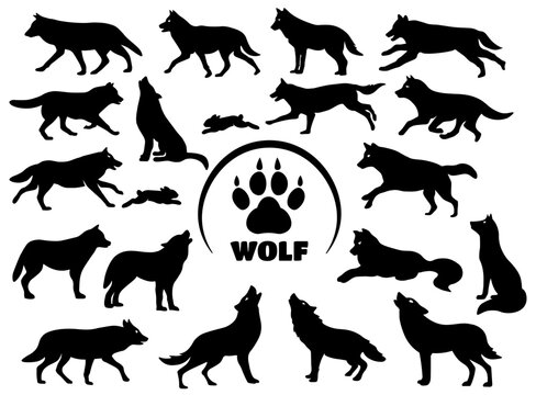 Wolf SVG, Wolf Silhouette SVG, Wolf SVG bundle, Wolf howling SVG, Wolf running SVG, Wolf footprint SVG, Wolf cut file