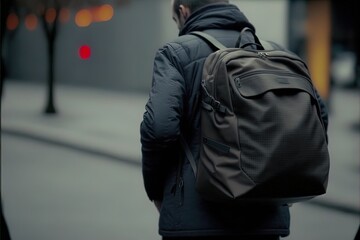 A mysterious man carrying a bag. Made with Generative AI.