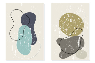 Scandinavian design. Home decor. Modern abstract painting.