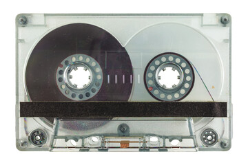 Fototapeta premium Transparent vintage audio compact cassette