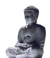 Traditional Lotus Position Sitting Buddha with light and shade transparent png file
