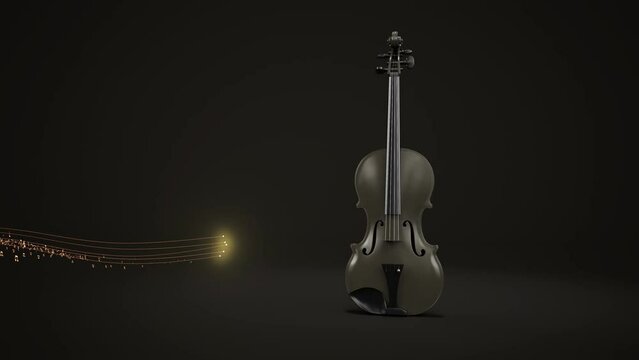 4k Video Violin Flying Sheet Music, ProRes 4444