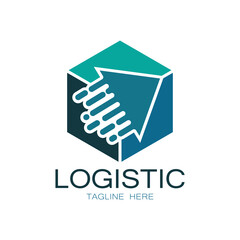 Fototapeta premium logistics logo icon illustration vector design distribution symbol delivery of goods economy finance