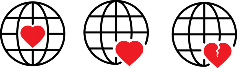 Love all over the world. planet and heart