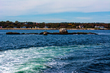 Naklejka premium boat in the sea