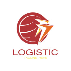 Obraz premium logistics logo icon illustration vector design distribution symbol delivery of goods economy finance