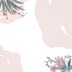 Naklejka premium the invitation with watercolor flowers in rustic style
