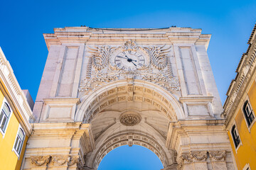 Fototapeta na wymiar detail of the arch of the Rua Augusta in Lisbon, Portugal.