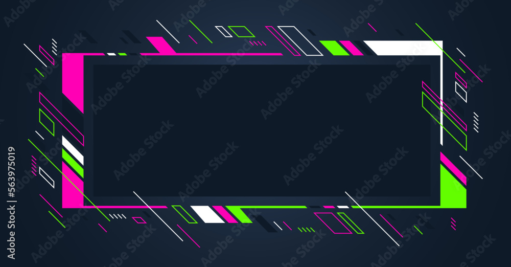 Poster artistic colorful frame with different elements over dark, vector abstract background art style brig