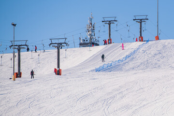 Ski center of Vogel, Triglav natural park, Julian Alps, Slovenia, Europe.