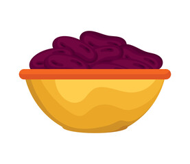 golden bowl with muslim food