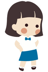 Cute cartoon Boy & Girl Thai student