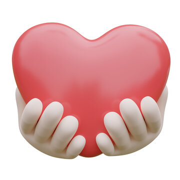 Heart in Arms Valentine Day 3d element
