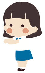 Cute cartoon Boy & Girl Thai student