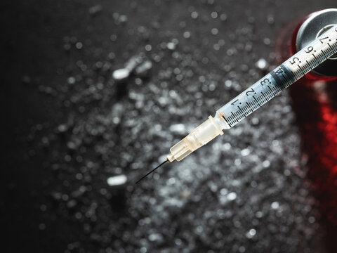 syringe and drug,syringe close-up	