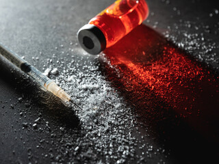 syringe and drug,syringe close-up	