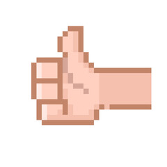 Pixel illustration of thumbs up