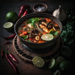 Thailändische Tom Yam Suppe