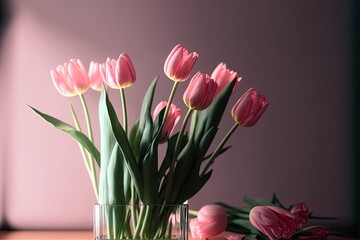 Colorful tulips 3d rendering with clipping path