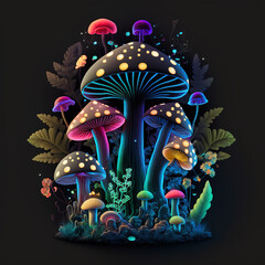 landscape with mushrooms