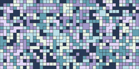 Seamless geometric pattern of multicolored squares and arbitrary shapes. A template for textures, textiles, simple backgrounds and creative ideas