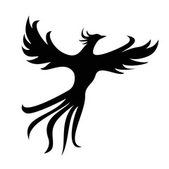 phoenix silhouette design. fire bird in mythology.