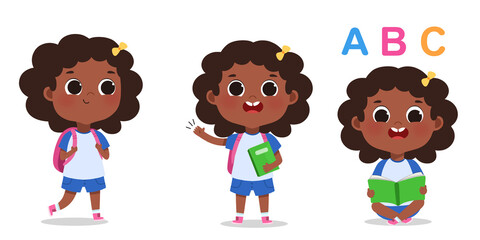 student child illustration at school